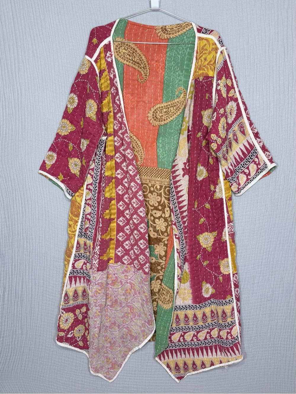 Reversible Handmade Kantha Patchwork Duster Jacket | One Size